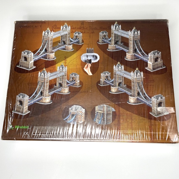 PUZZ3D Wrebbit Puzzle London Tower Bridge 819 Pieces - Picture 2 of 12